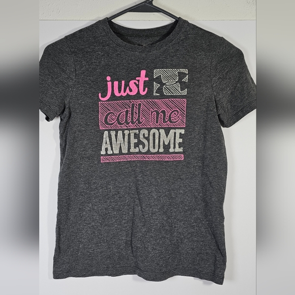 Under Armour Other - Under Armour Charcoal and Pink Kids T-Shirt‎